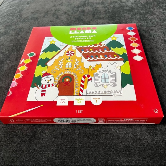 NIB Mondo Llama Paint Your Own Christmas Canvas - Picture 3 of 4